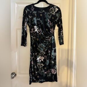 Floral Side Rushed Dress